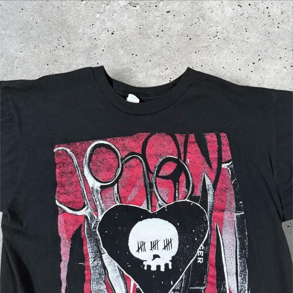 Alkaline Trio Heart Skull Scissors Band Graphic T Shirt Tultex Medium M - Picture 7 of 8